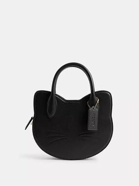 Coach Black Cat-Shape Top-Handle Mini Bag